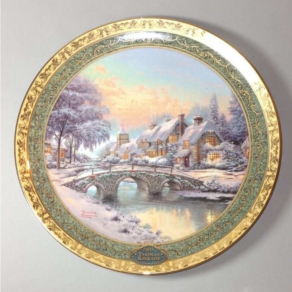 Thomas Kinkade cobblestone Christmas